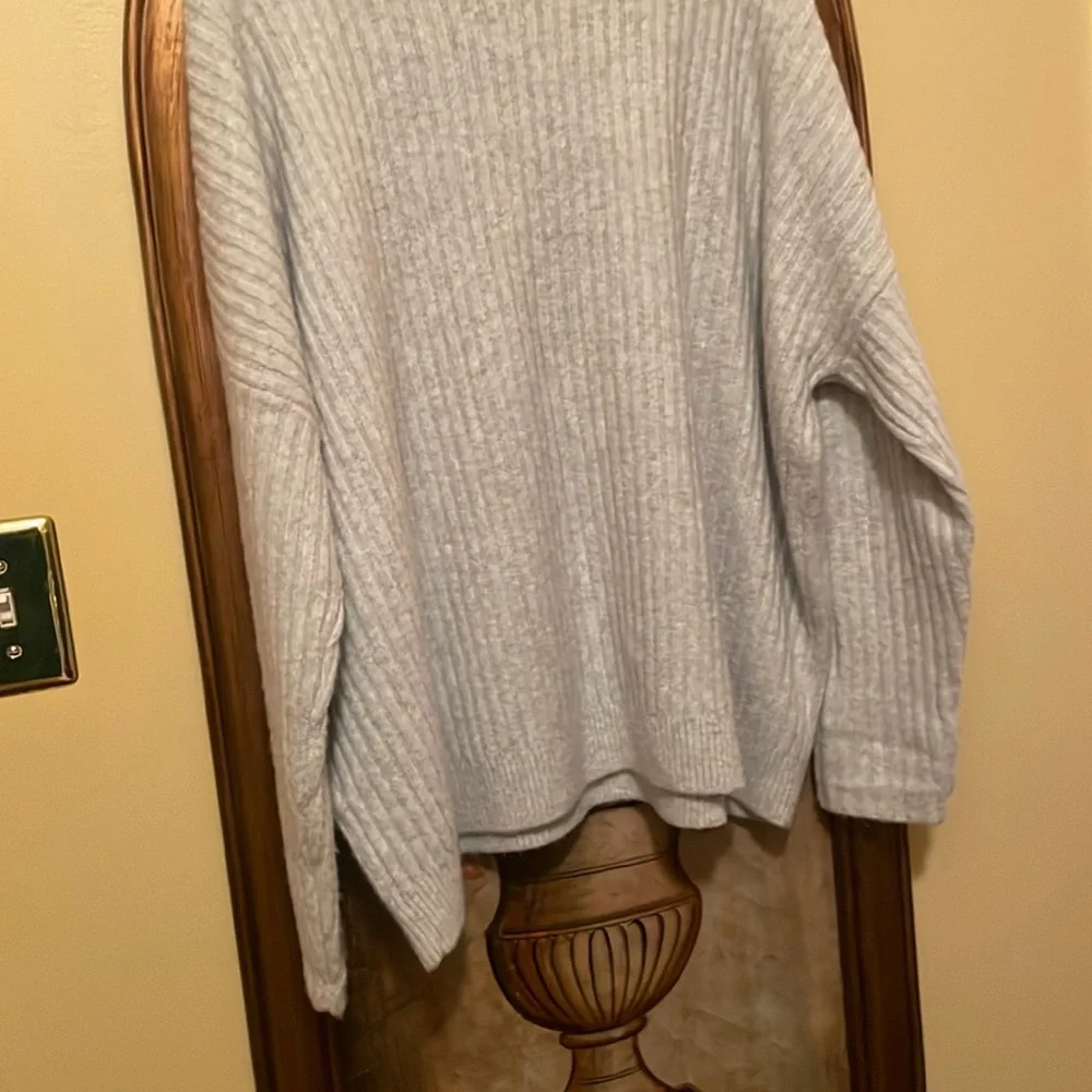 Nordstrom Gray Ribbed Crew Neck Sweater - Picture 4 of 5